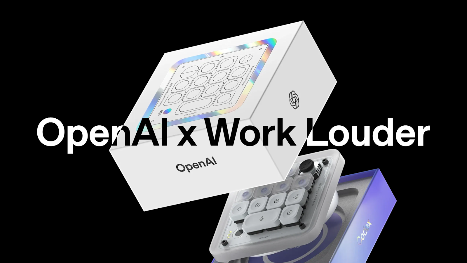 The original OpenAI × Work Louder Codex Micro keyboard and packaging.